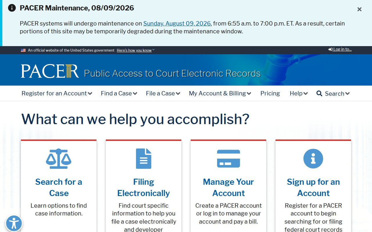 Federal PACER search beyond Hardeman County court case records